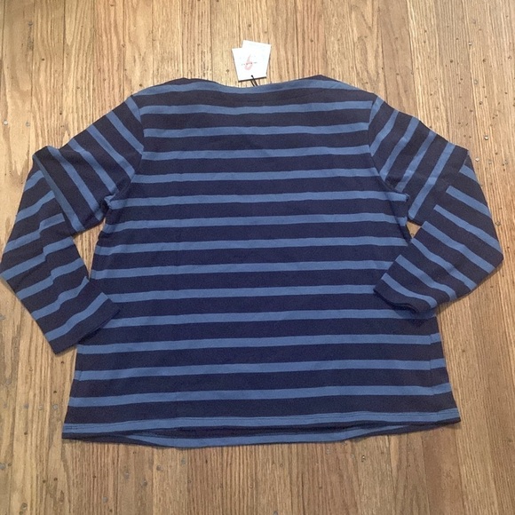 NWT The Nines by Hatch Long Sleeve Striped Top Blue Small - Picture 3 of 6